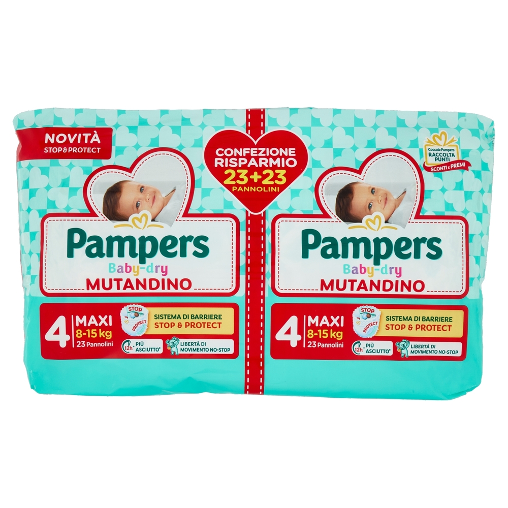 Pampers Baby-dry Mutandino Maxi 23 + 23 pz